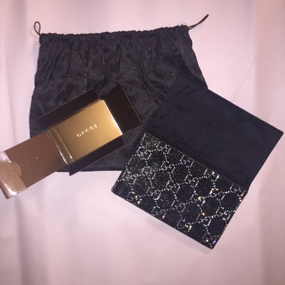 💰SOLD💰 GUCCI evening bag SWAROVSKI CRYSTAL logo - Picture 2 of 8